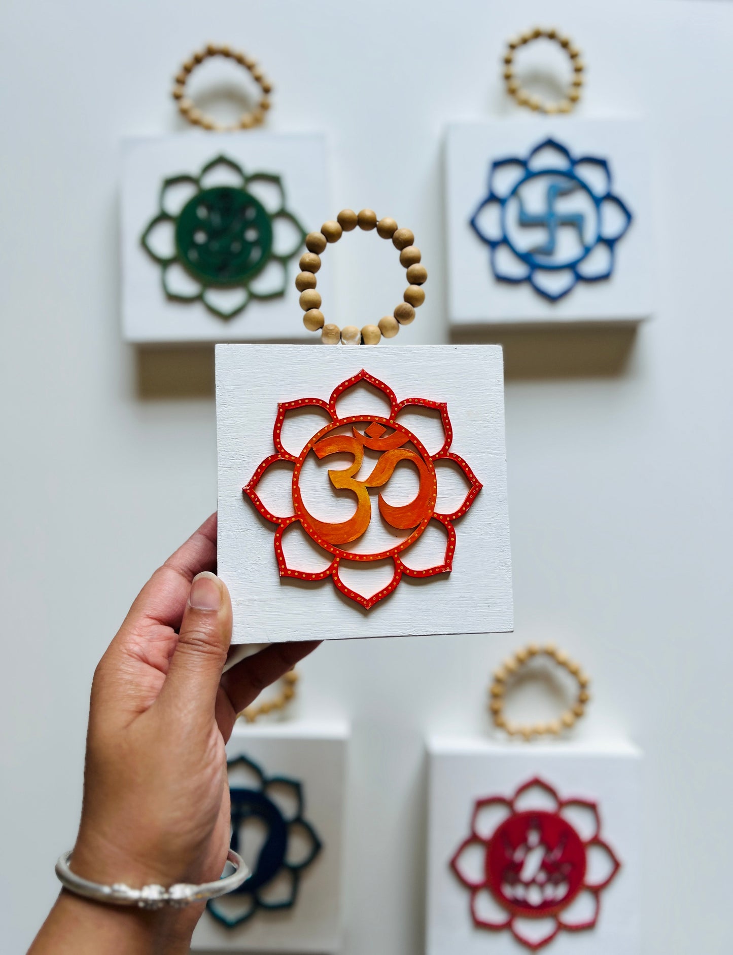 Decorative blocks hindu symbols