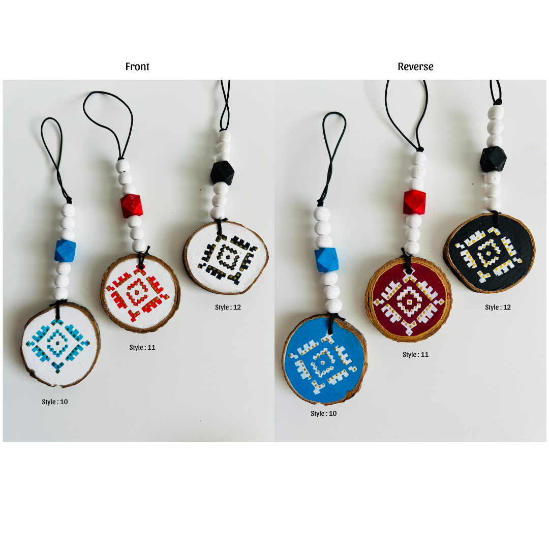 Handmade Painted Wooden Disc Charms - Double-Sided, Versatile Decor