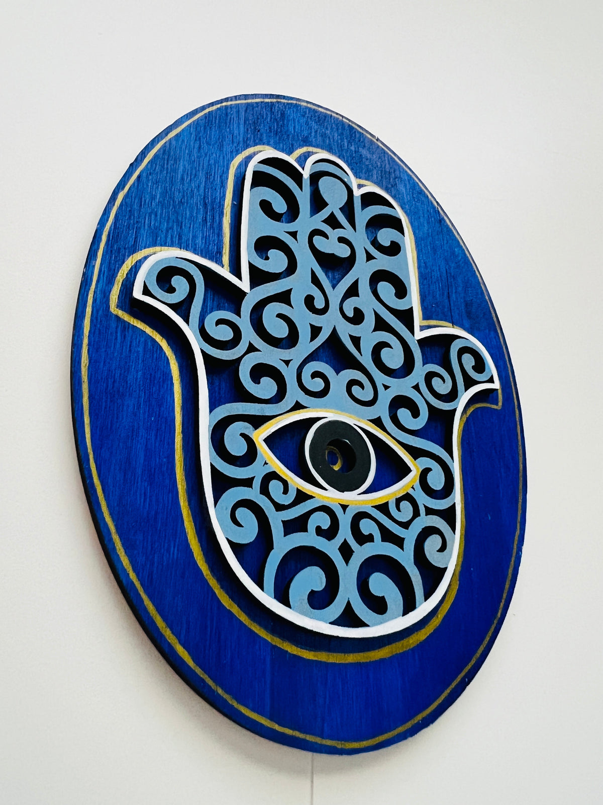 Blue Hamsa Round