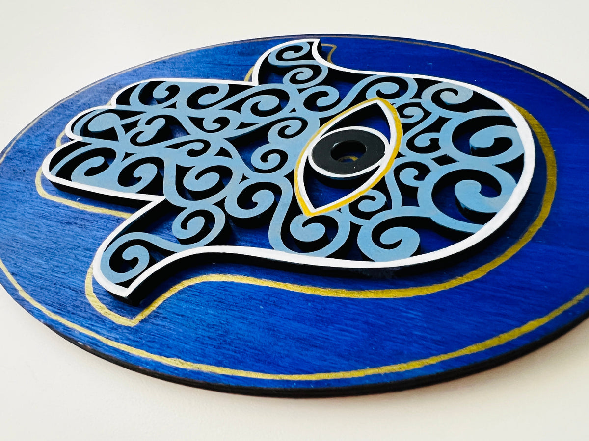 Blue Hamsa Round