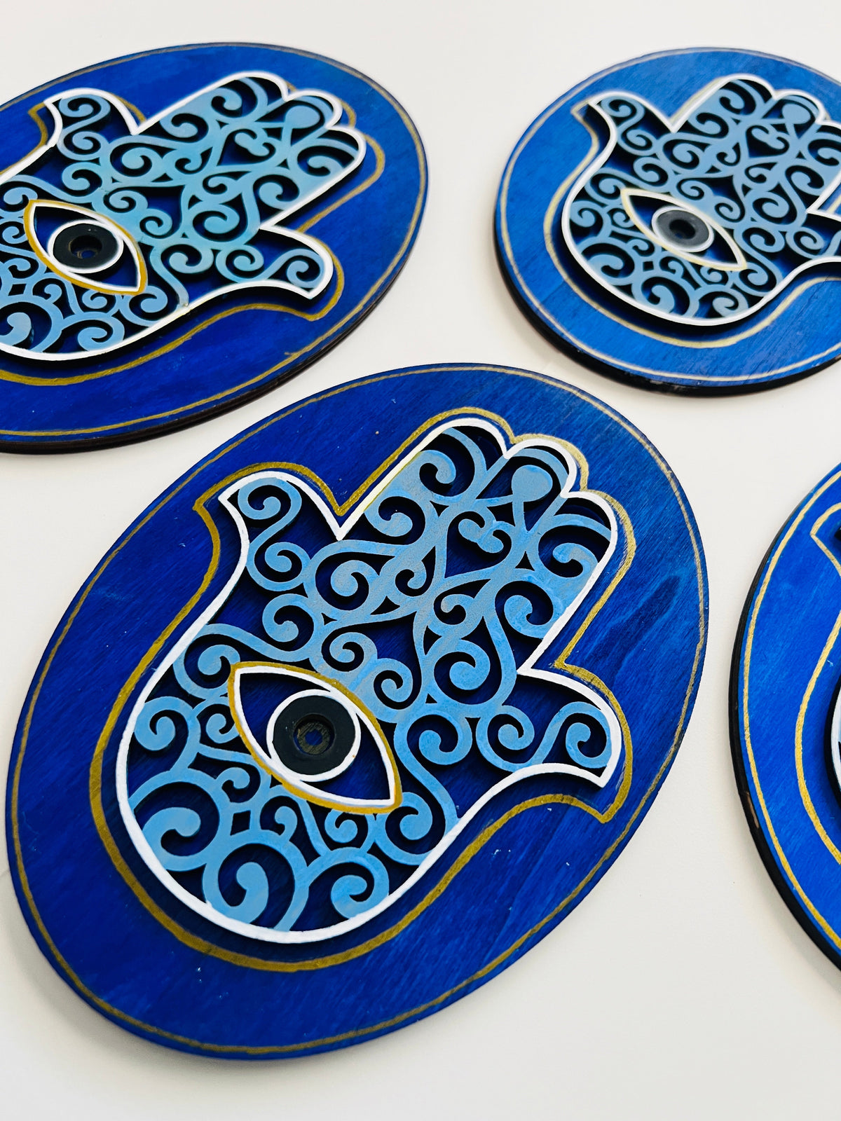 Blue Hamsa Round