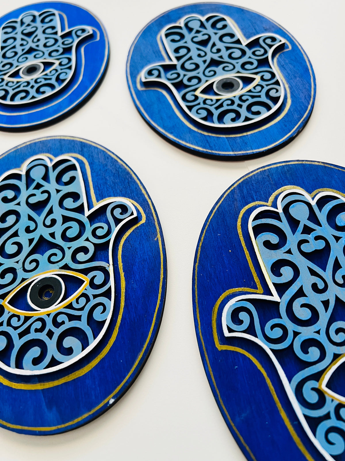 Blue Hamsa Round