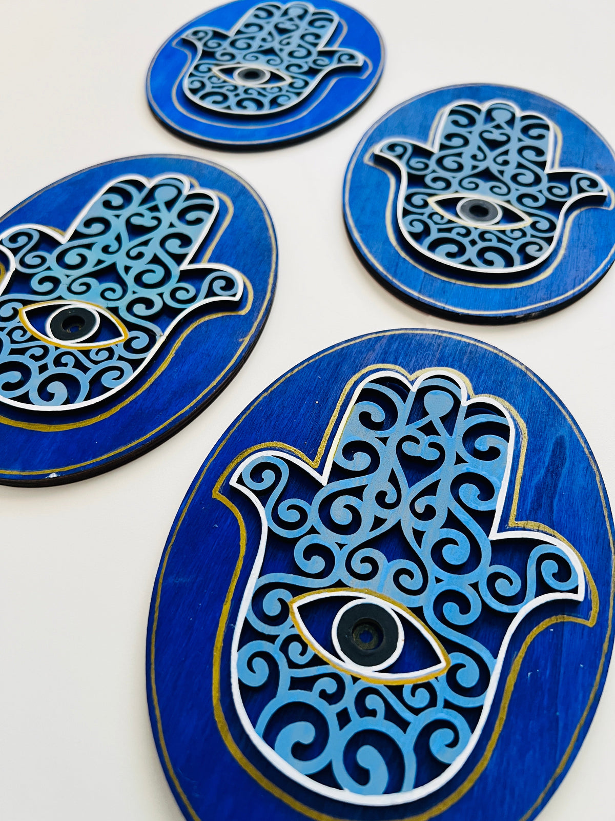 Blue Hamsa Round