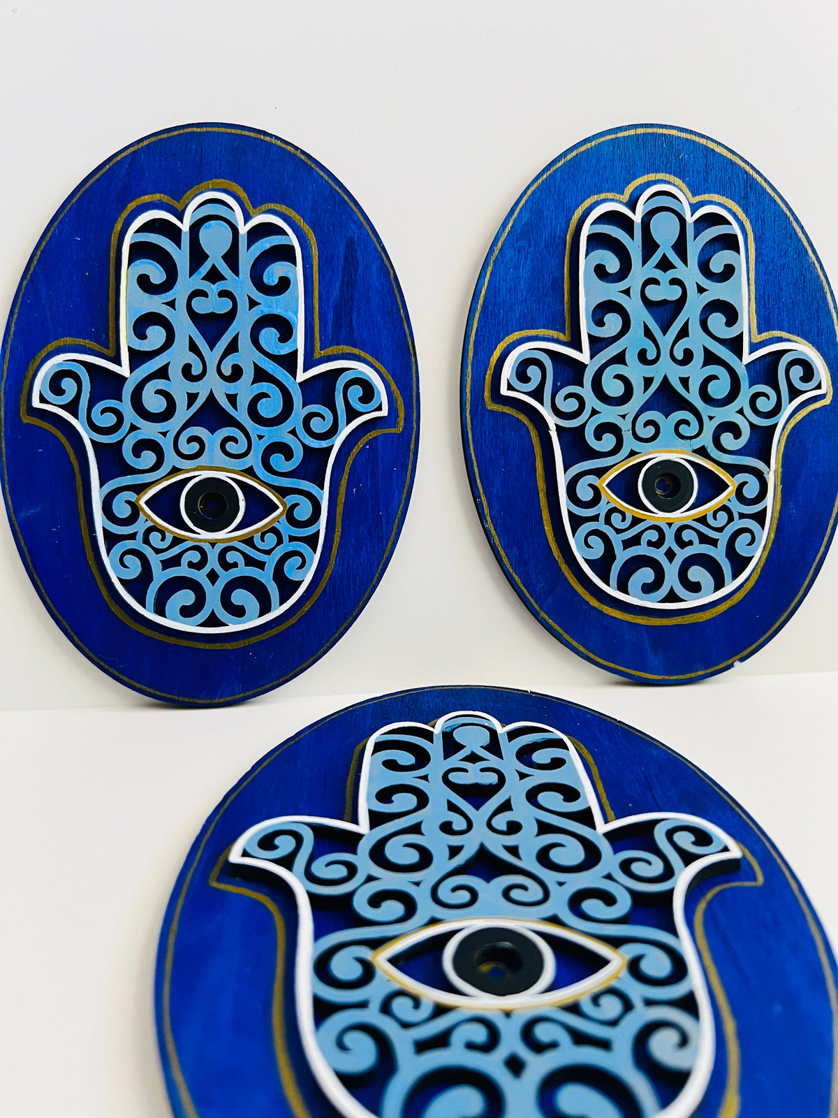 Blue Hamsa Round