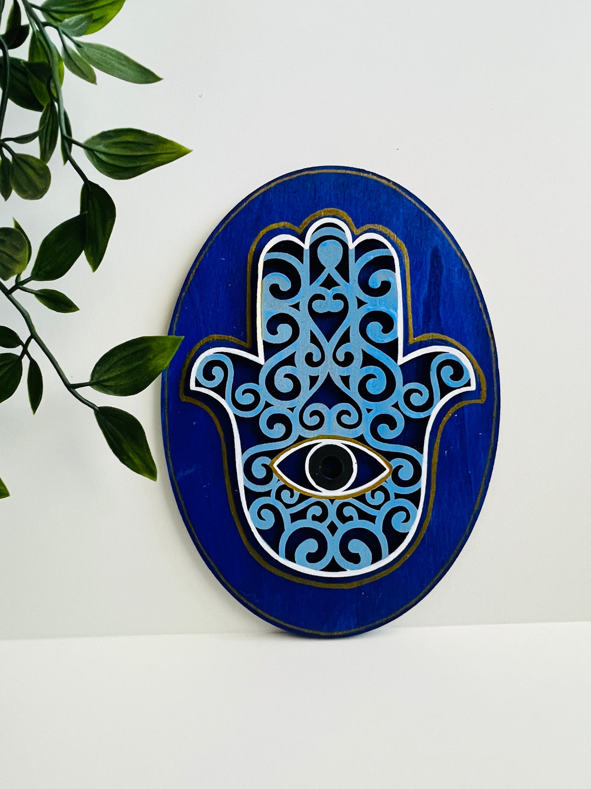 Blue Hamsa Round