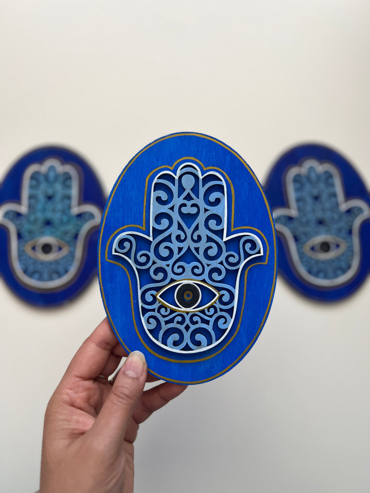 Blue Hamsa Round
