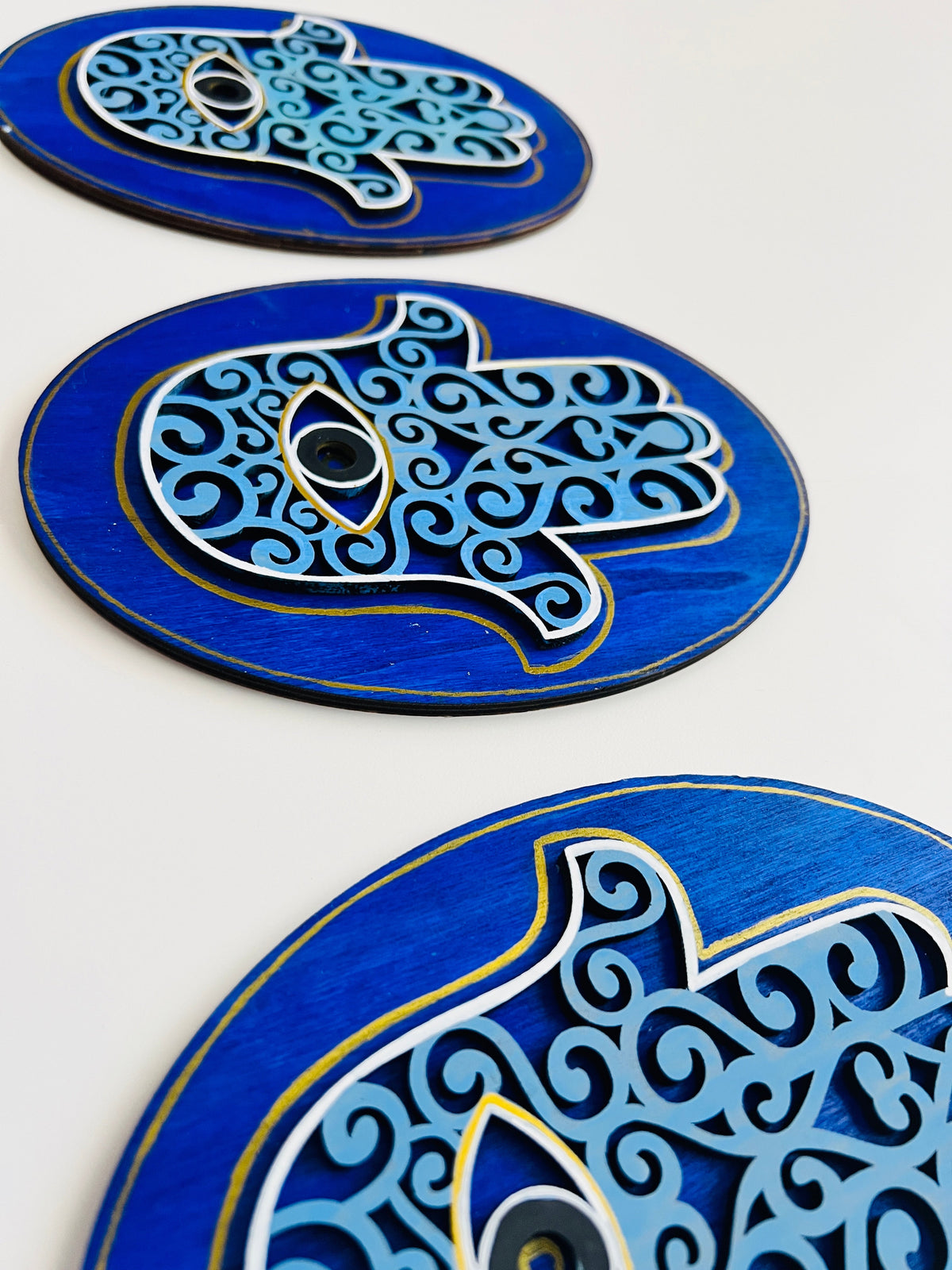 Blue Hamsa Round