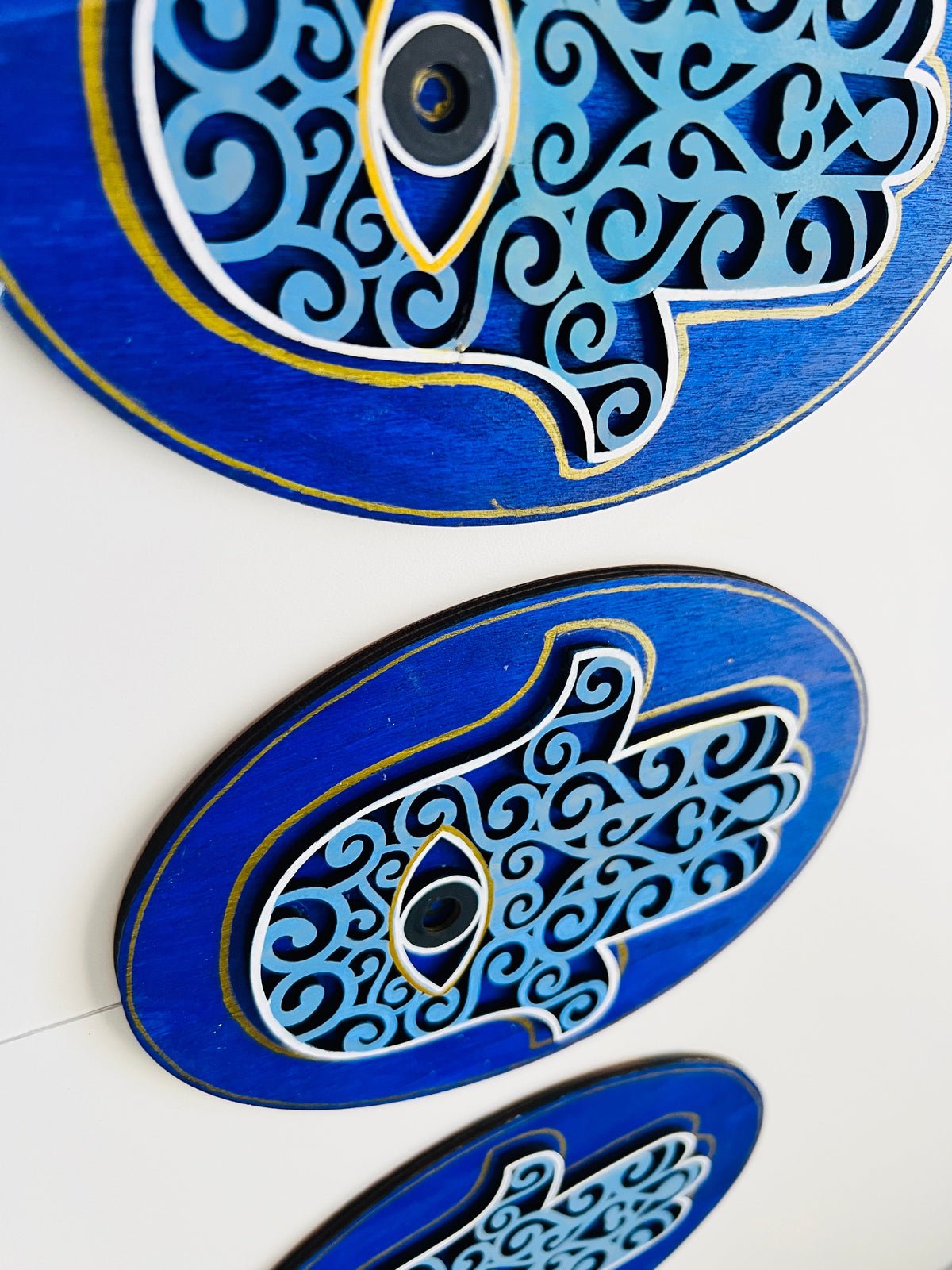 Blue Hamsa Round