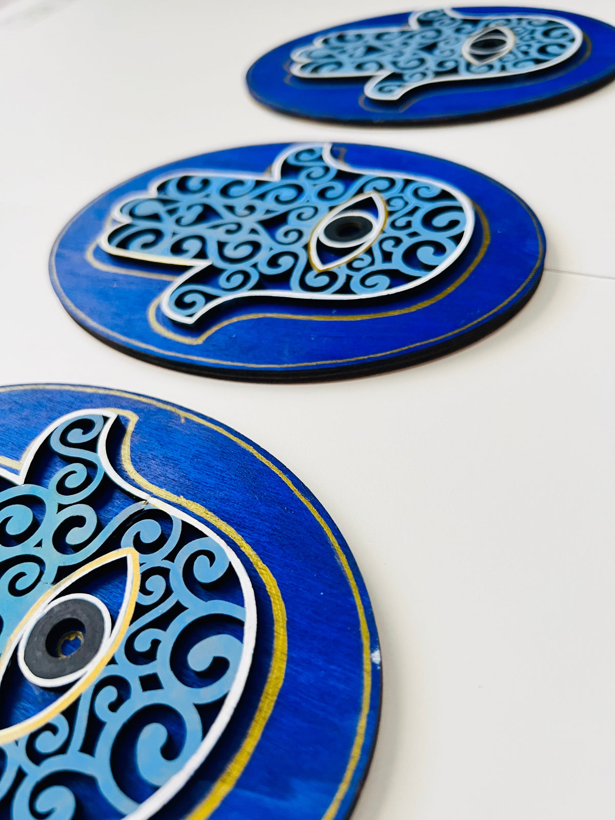 Blue Hamsa Round