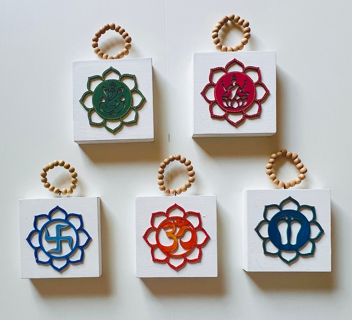 Decorative blocks hindu symbols
