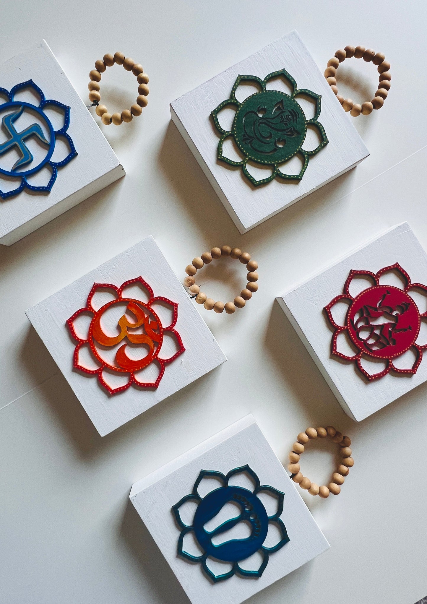 Decorative blocks hindu symbols