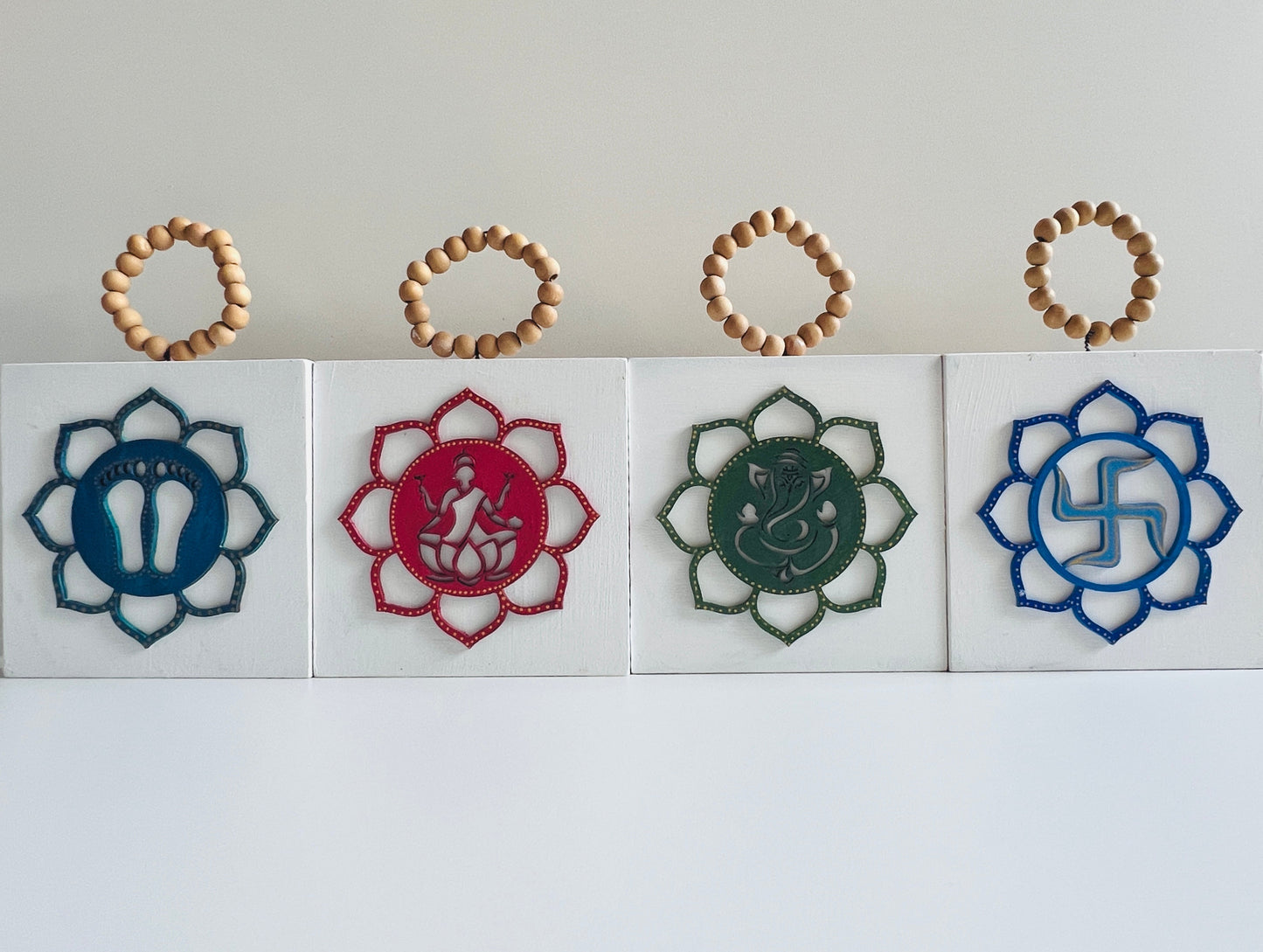 Decorative blocks hindu symbols