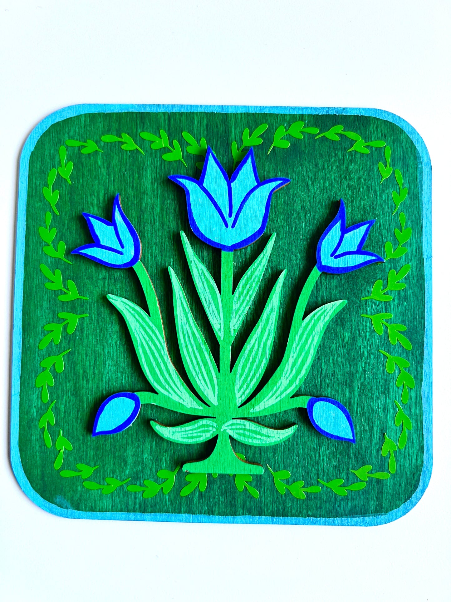 Green Tulip plate