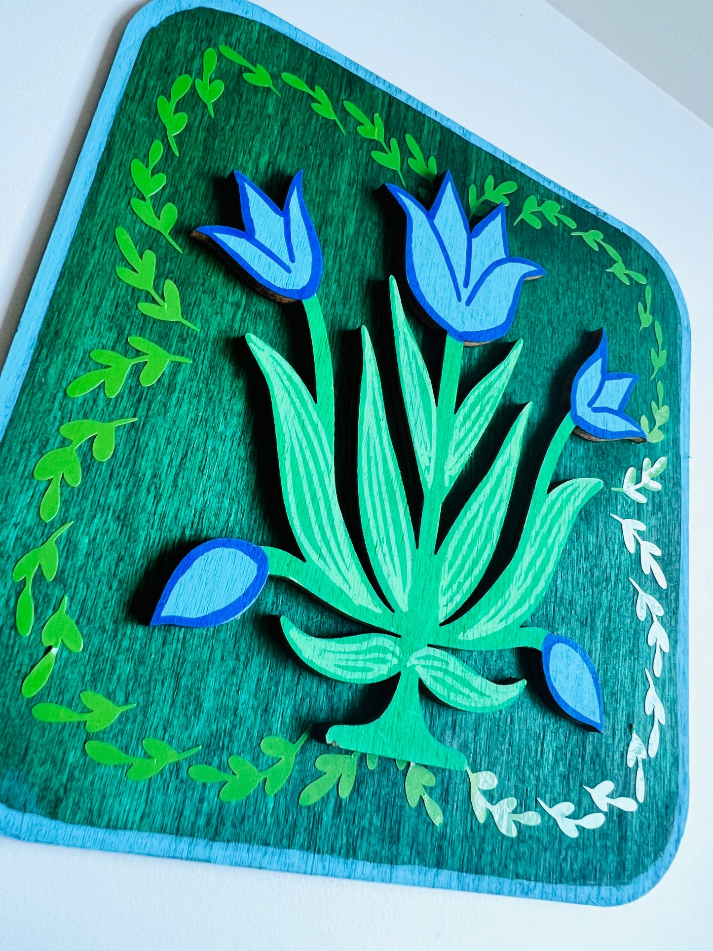 Green Tulip plate