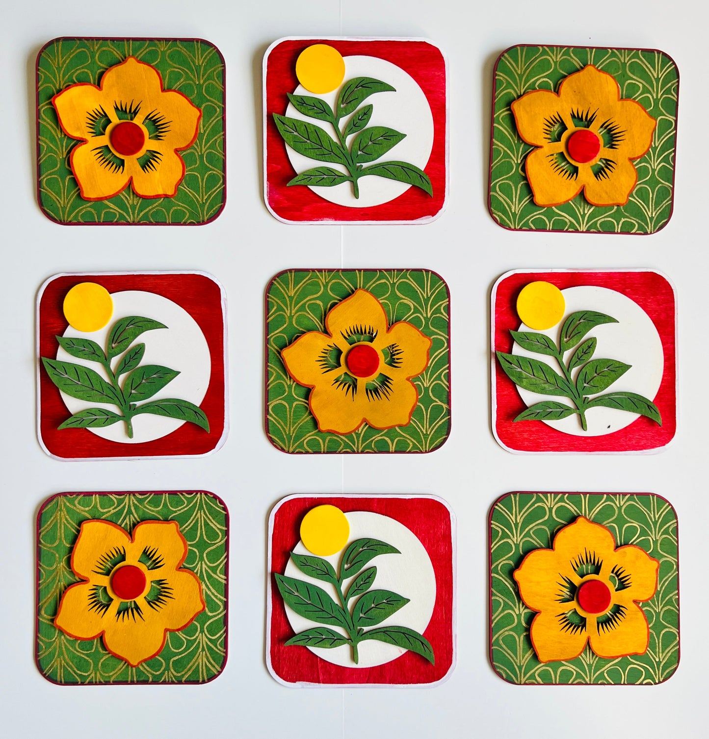 Orange Green Flower plate