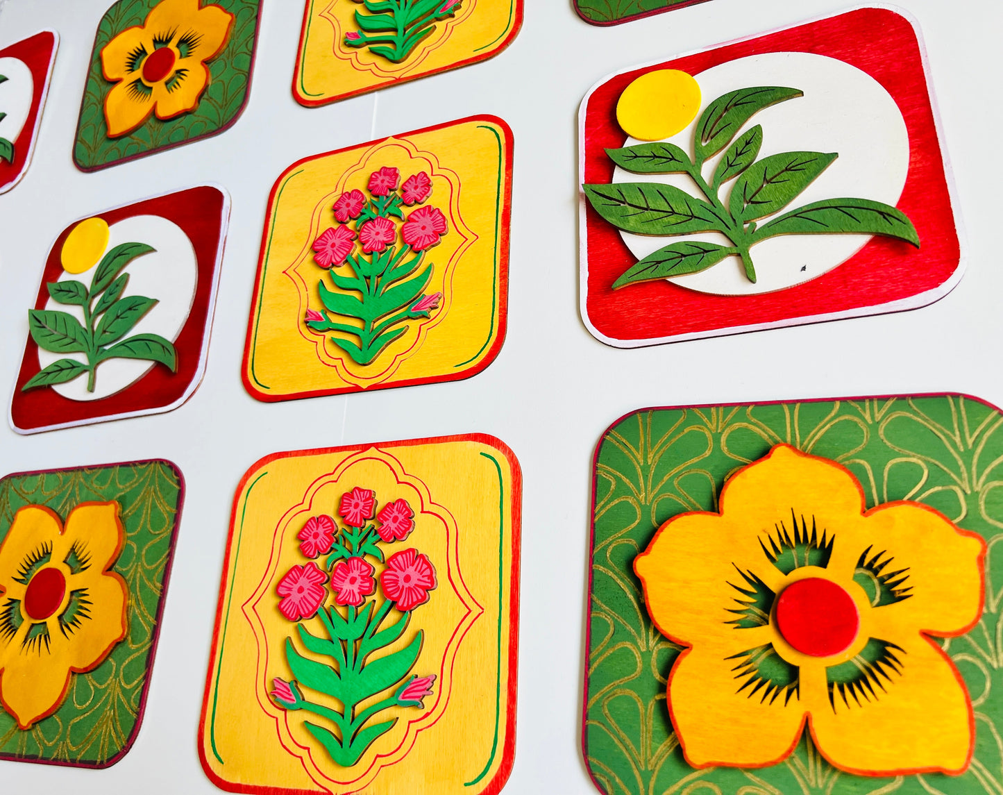 Orange Green Flower plate