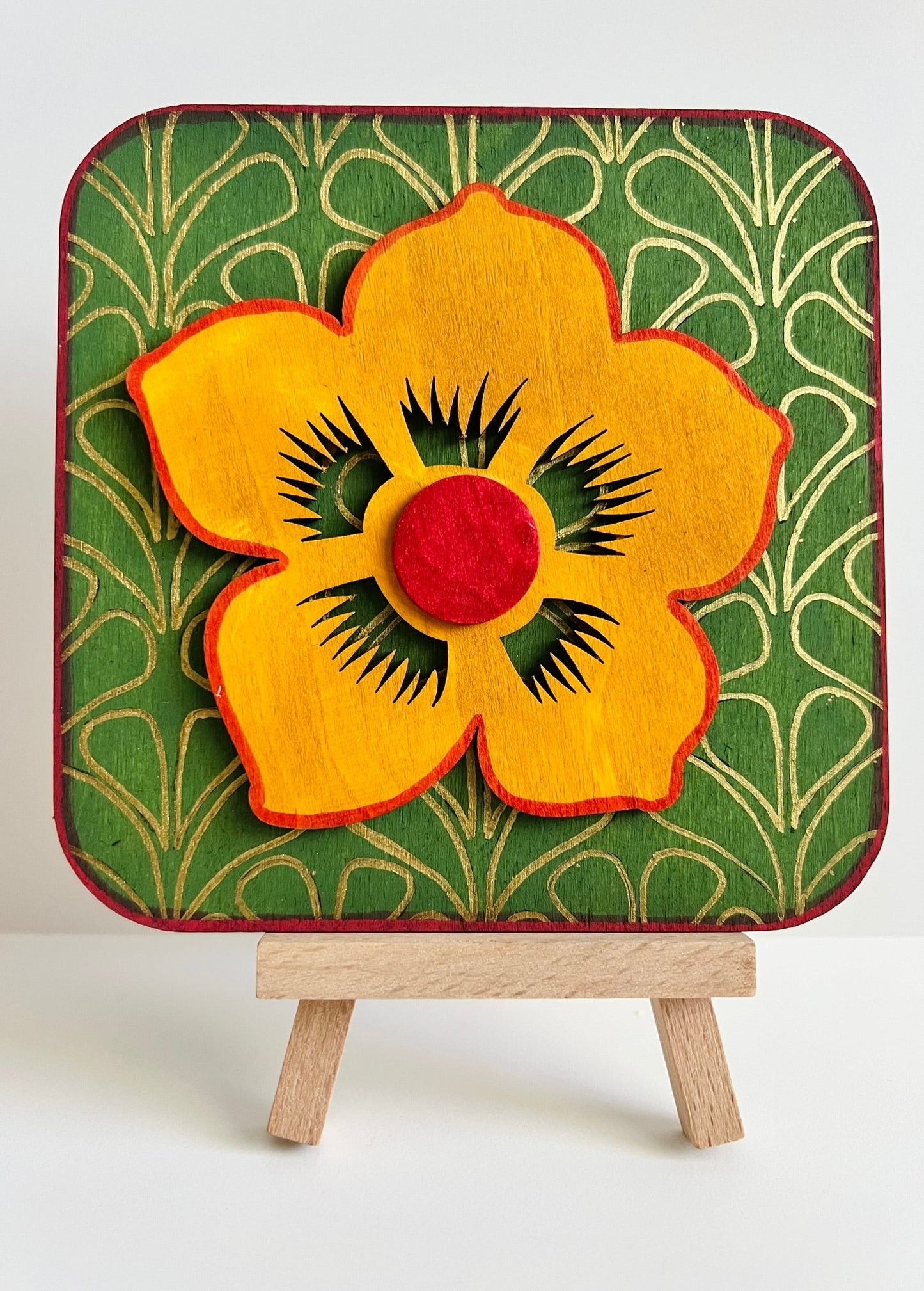 Orange Green Flower plate