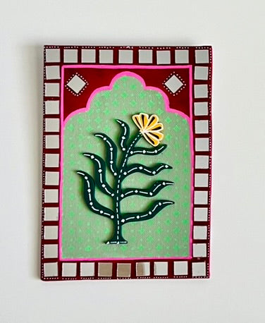 Pink Green Jharokha flower