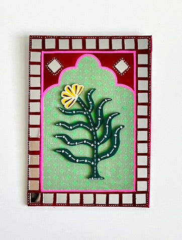 Pink Green Jharokha flower