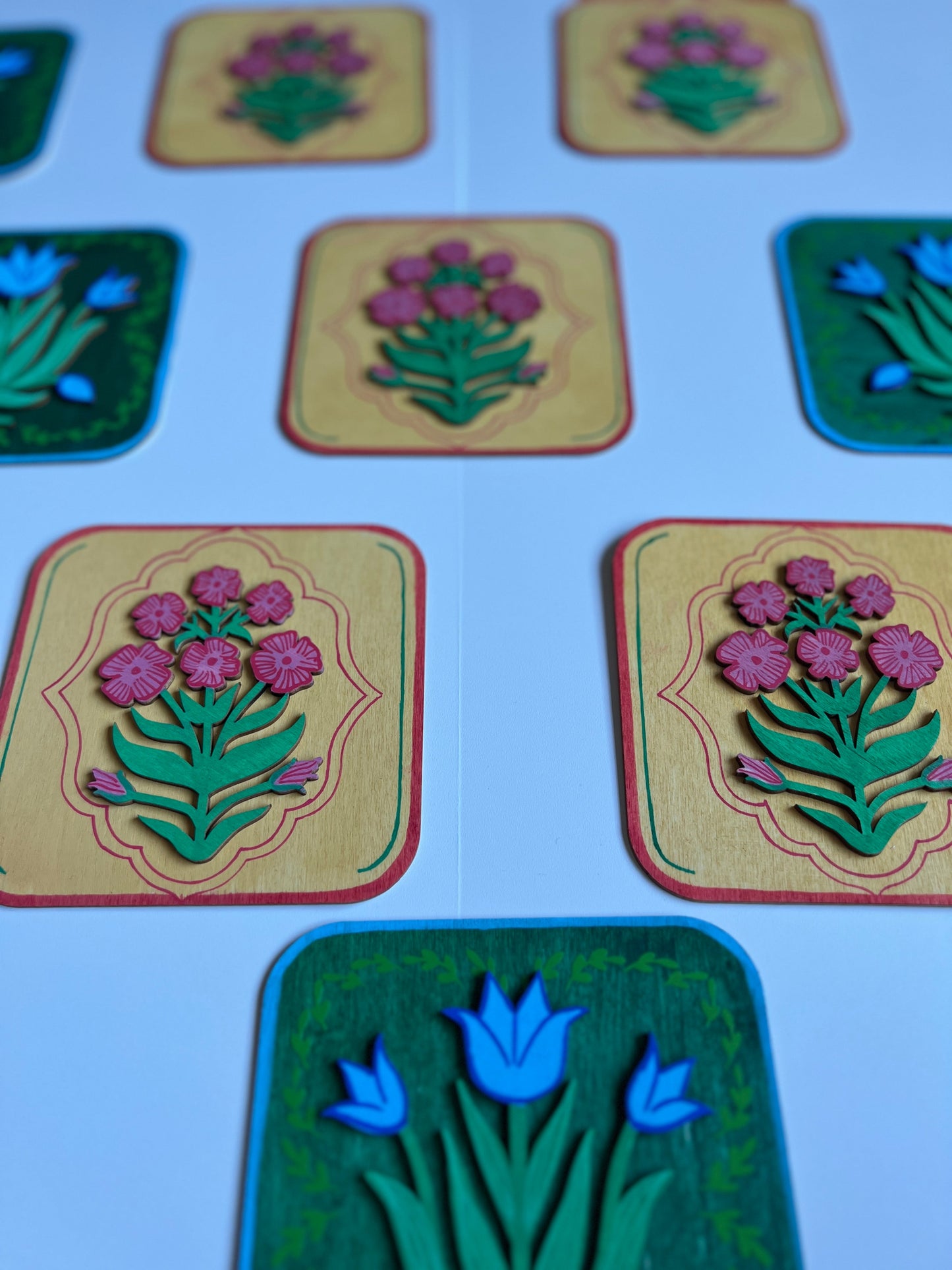 Pink Yellow flower plate