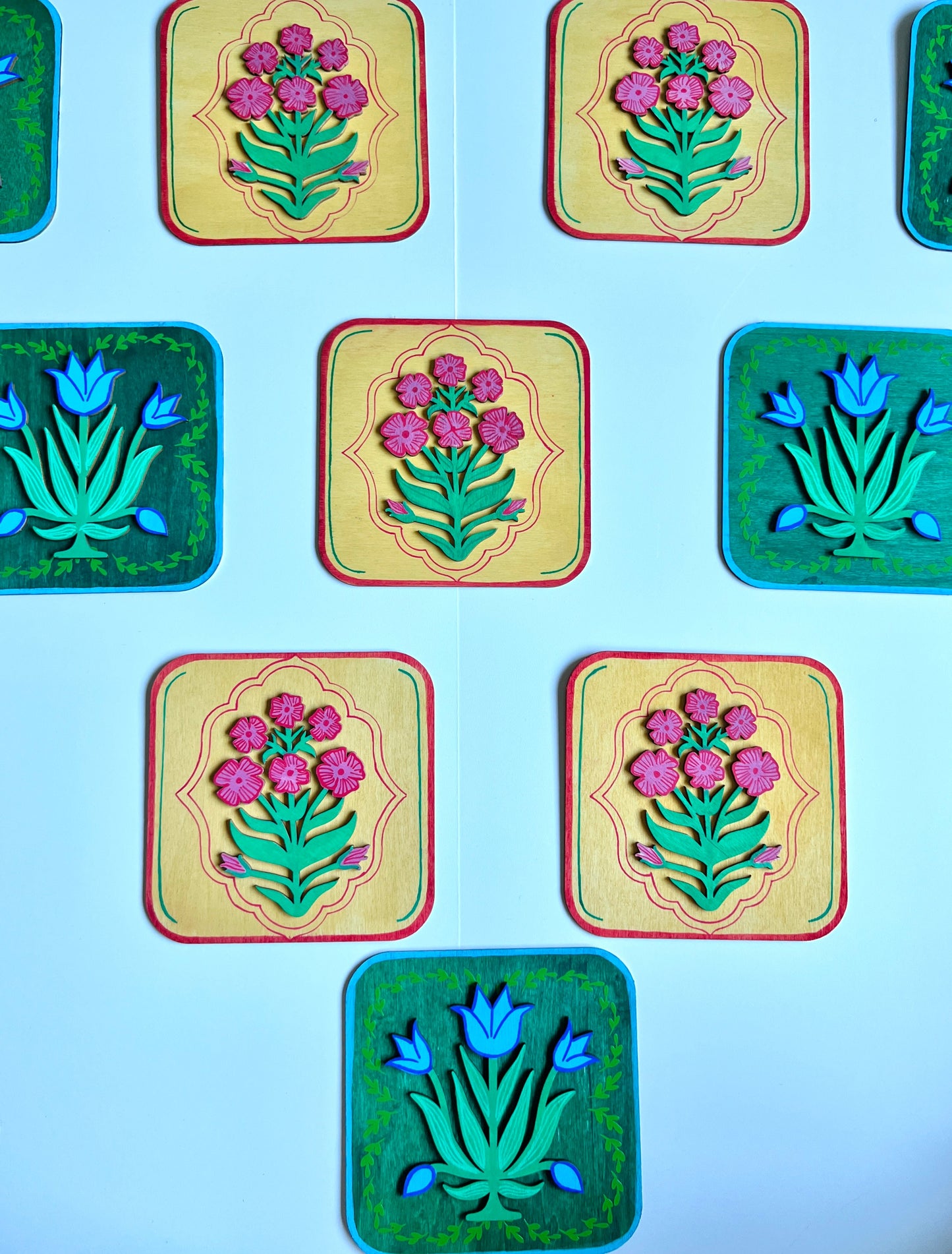 Pink Yellow flower plate
