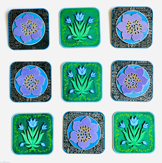 Purple Gray flower plate