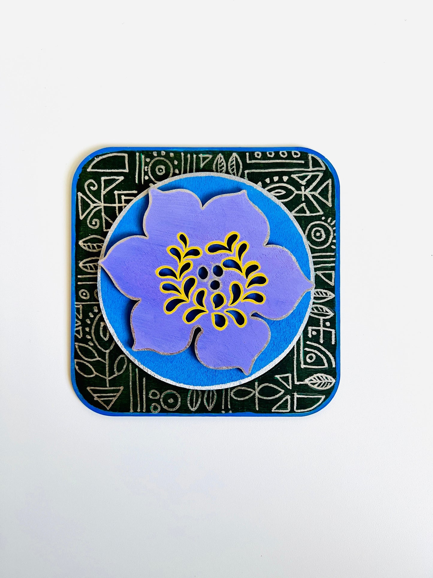 Purple Gray flower plate