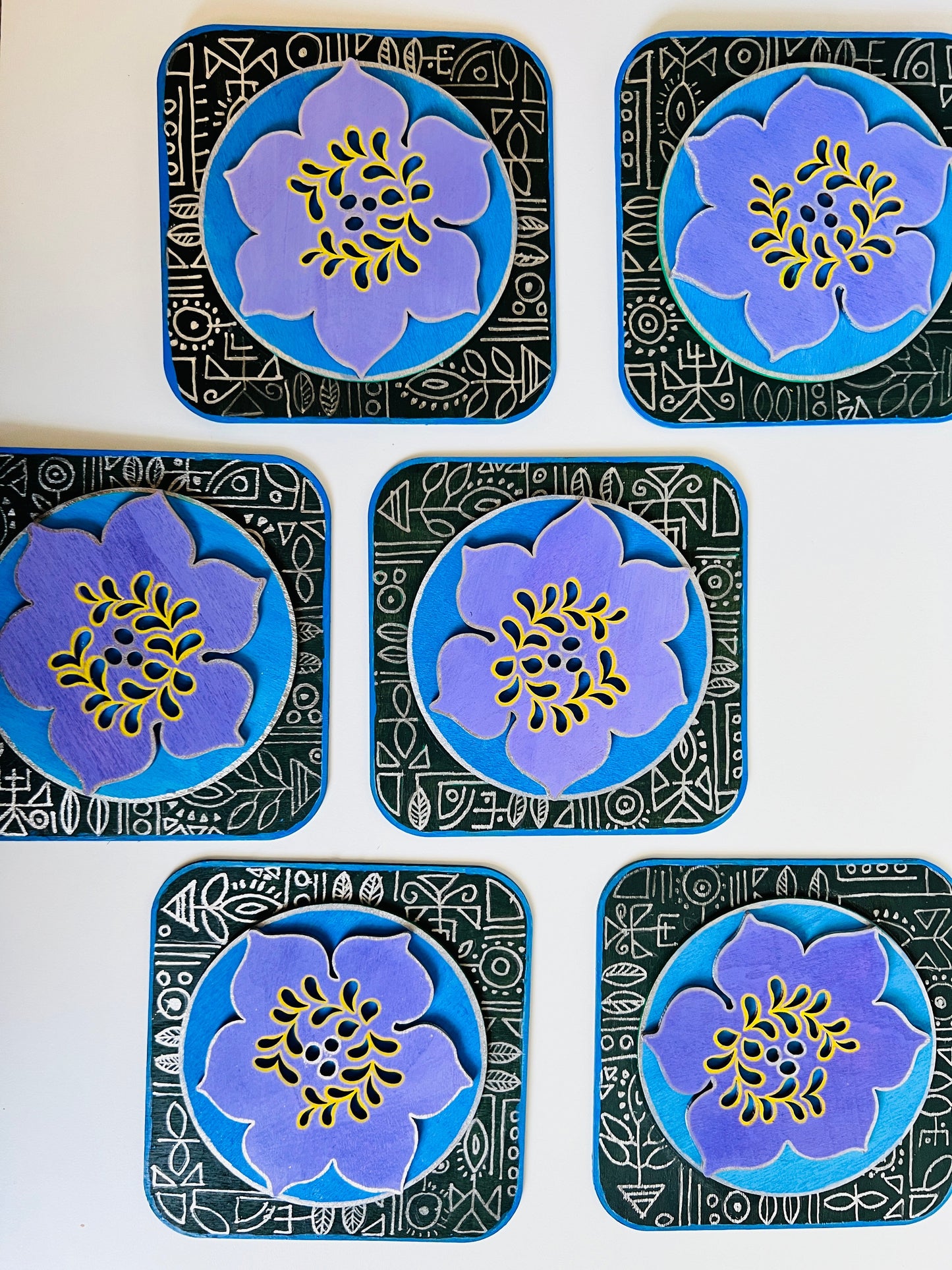 Purple Gray flower plate
