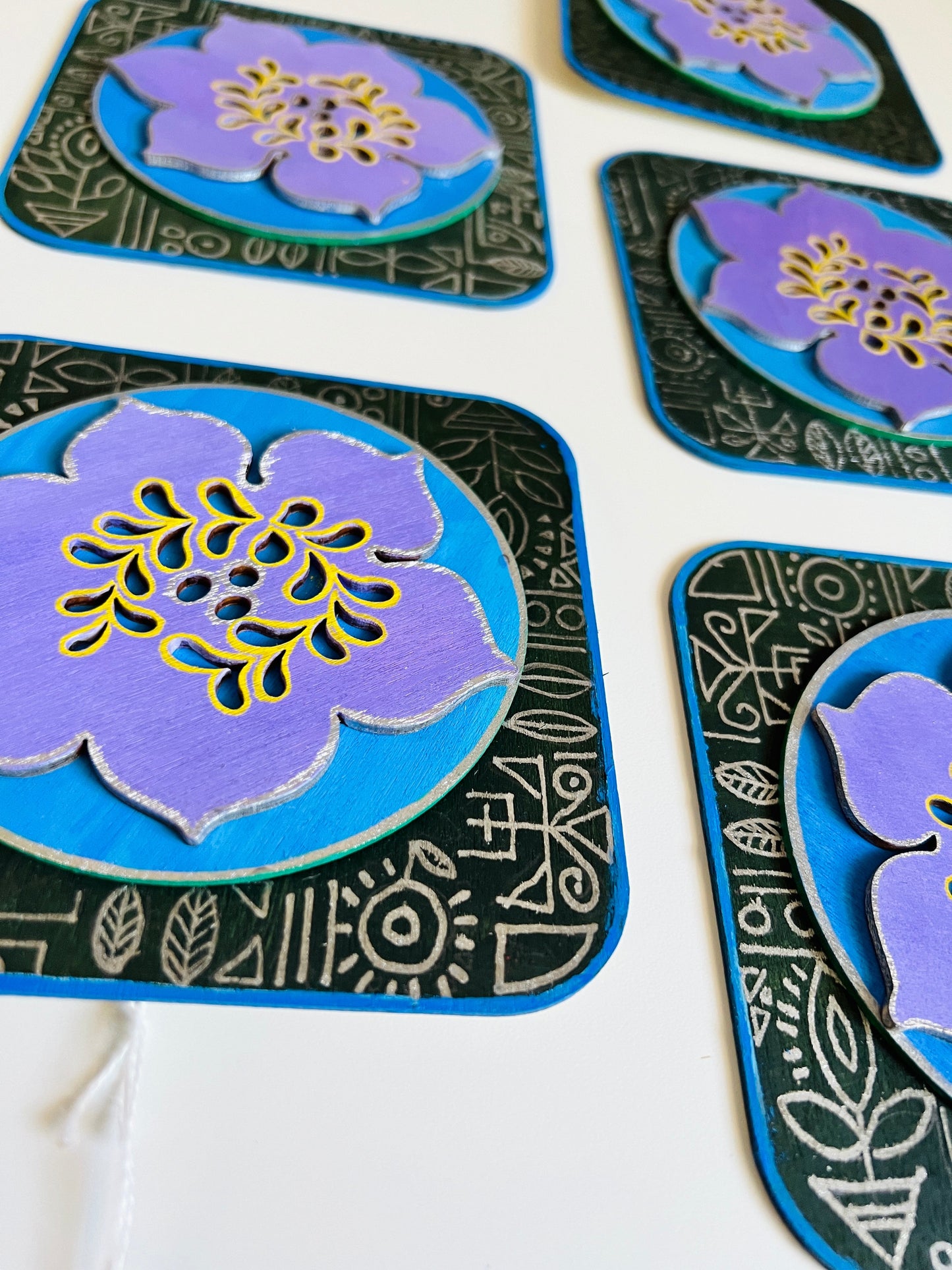 Purple Gray flower plate