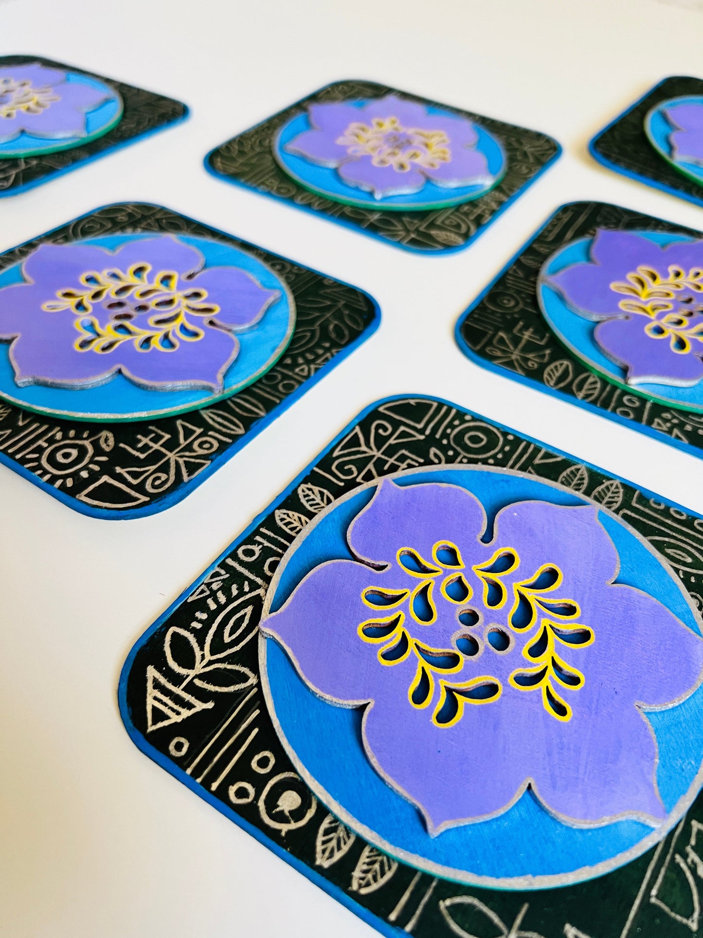 Purple Gray flower plate
