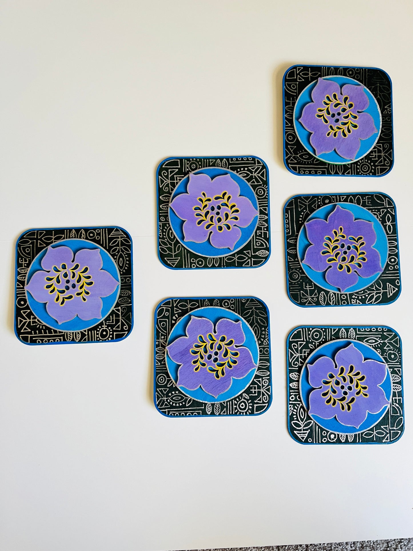 Purple Gray flower plate