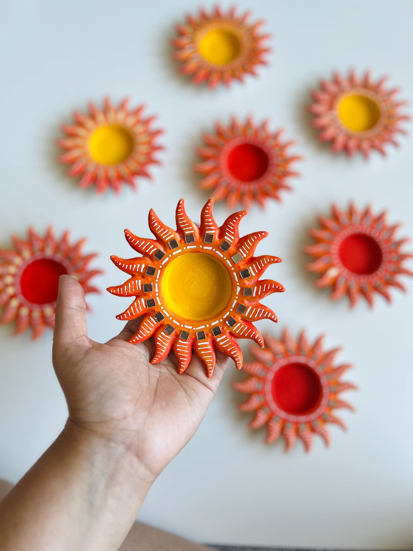 Sun Ceramic Tea Light Holders