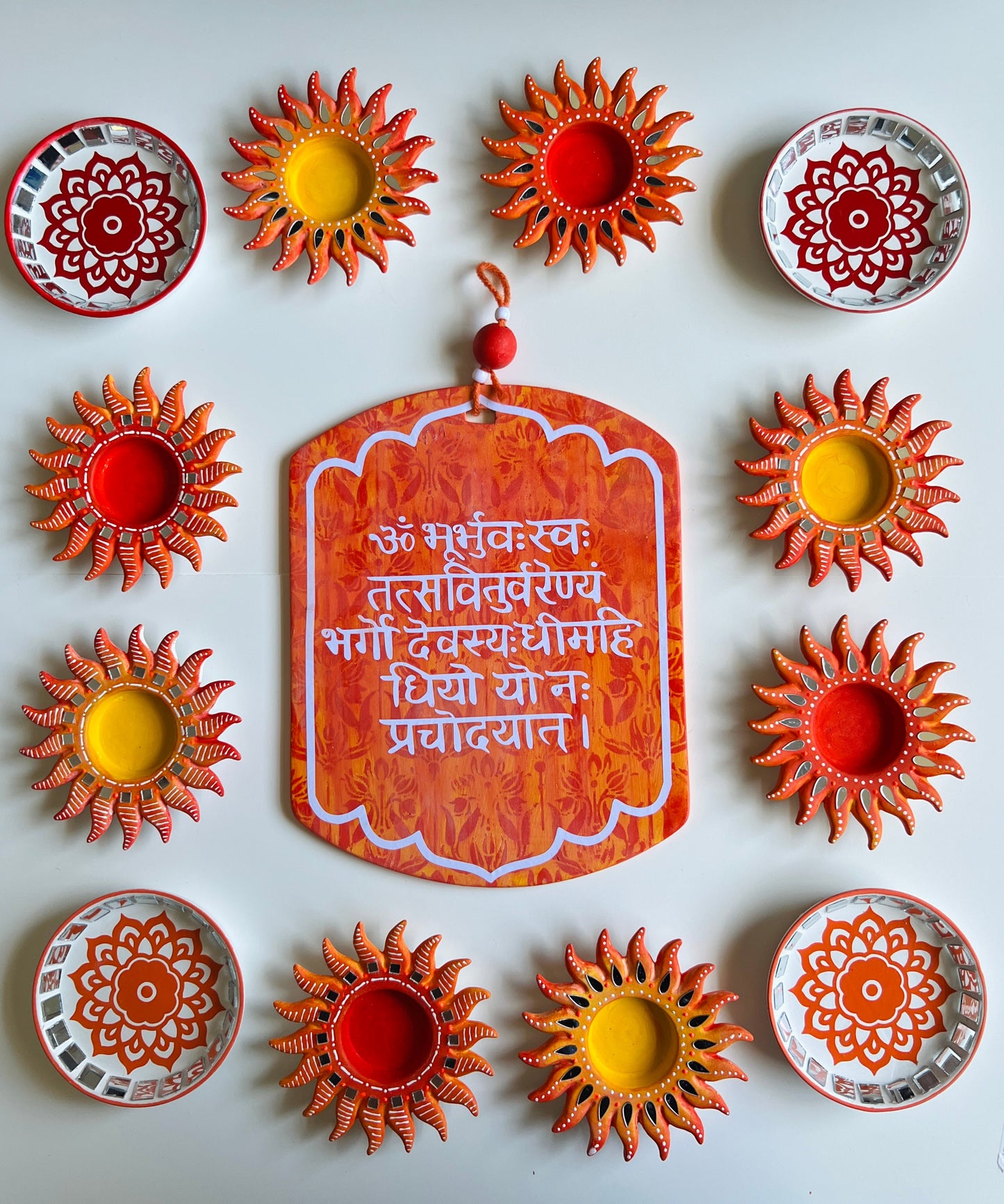 gayatri mantra ceramic plate