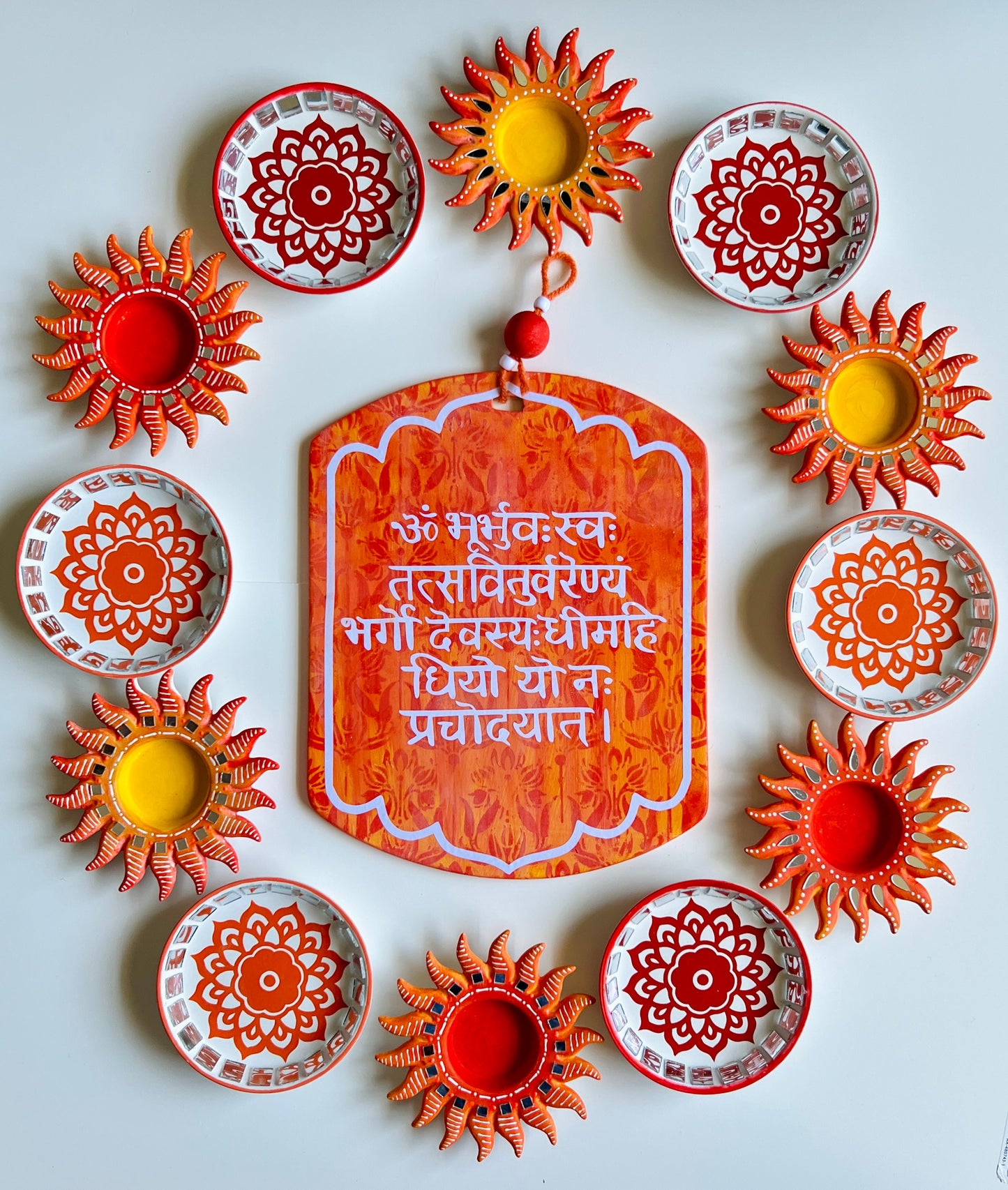 gayatri mantra ceramic plate